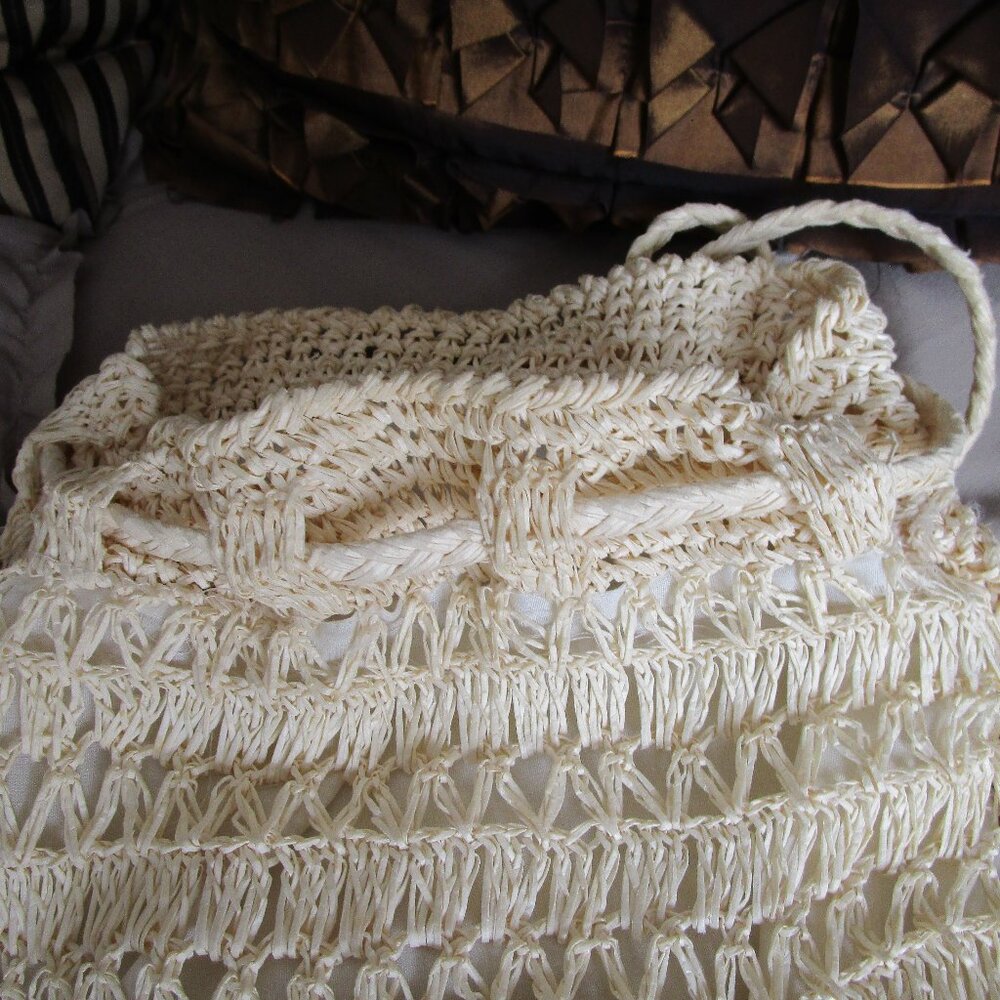 Fully Lined Macrame Backpack Purse - image 2